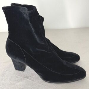 Vintage‎ Pancaldi Black Velvet Boots 9AA